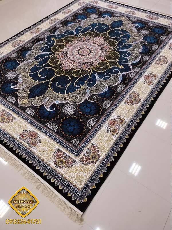 فرش سرمه ای کاشان