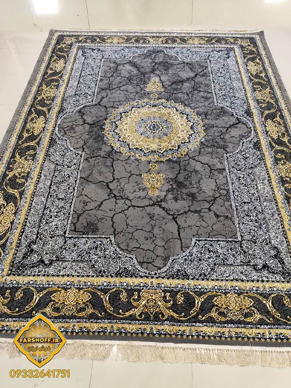 فرش وینتیج دودی طلایی