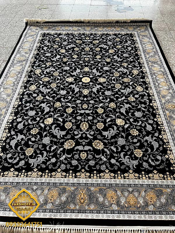فرش مه گل سرمه ای