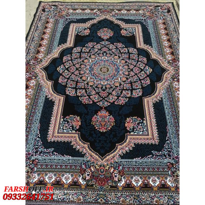 فرش ارزان طرح لوکس سرمه ای 440 شانه bcf