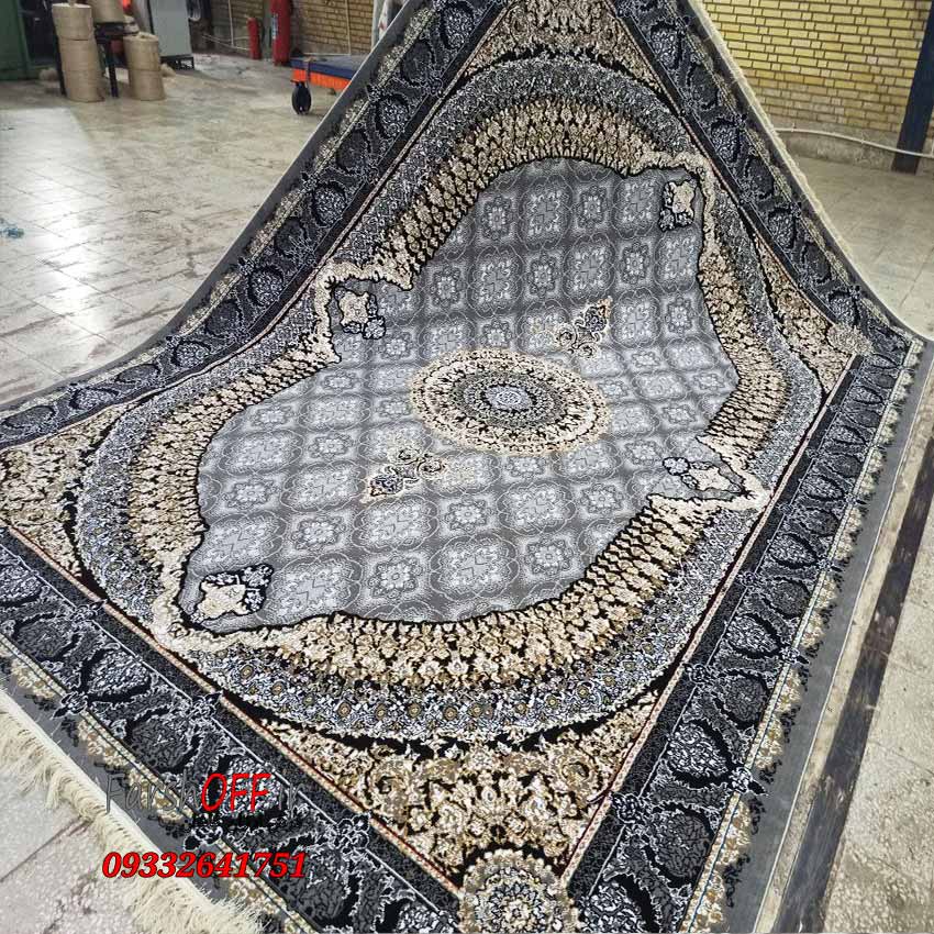 فرش شیک طوسی طلایی