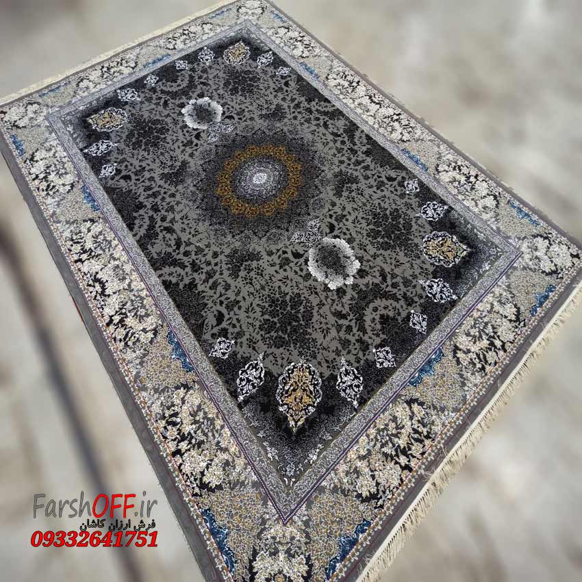 فرش سرمه ای طرح شیک