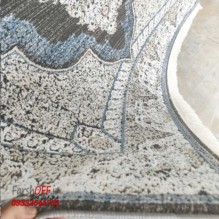 فرش طوسی آبی