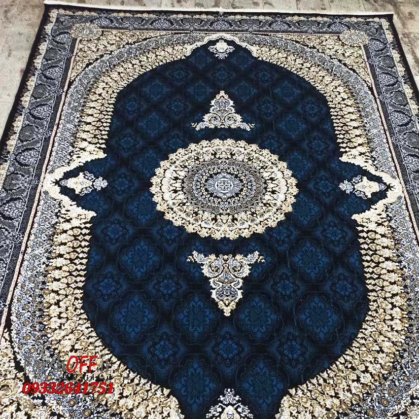 فرش طلاکوب سرمه ای