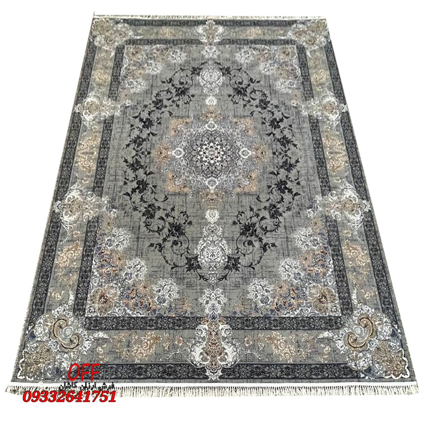 فرش وینتیج طوسی طلایی