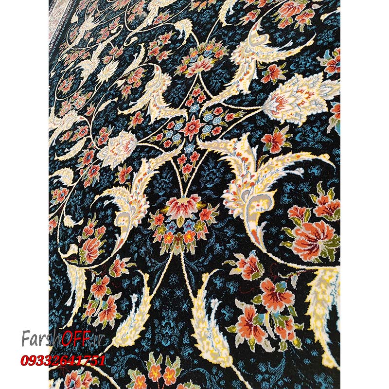 فرش درباری سرمه ای