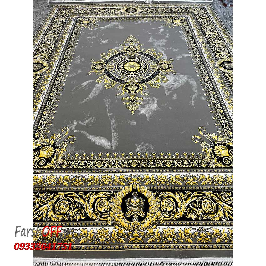 فرش طوسی طلایی